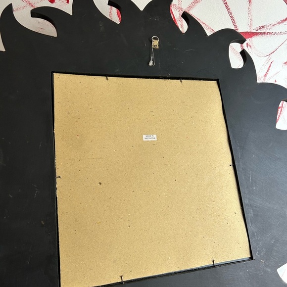 Vintage 90s Celestial Sun and Moon Wall Mirror Decor - Black and Gold 23.5" - Picture 12 of 15